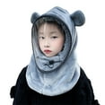 thumbnail image 1 of harmtty Baby Hat Detachable Face Cover Soft Warm Ear Protection Child Headwear for Outdoor,Grey, 1 of 8
