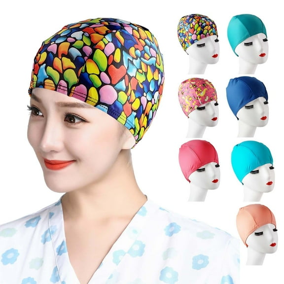 harmtty Bathing Hat High Elasticity Waterproof Soft Comfortable Full Fit Swim Nylon Summer Beach Swimming Hat Water Sports,Atrovirens