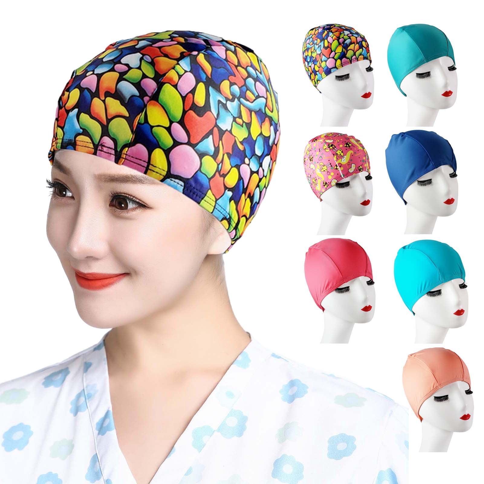 harmtty Bathing Hat High Elasticity Waterproof Soft Comfortable Full ...