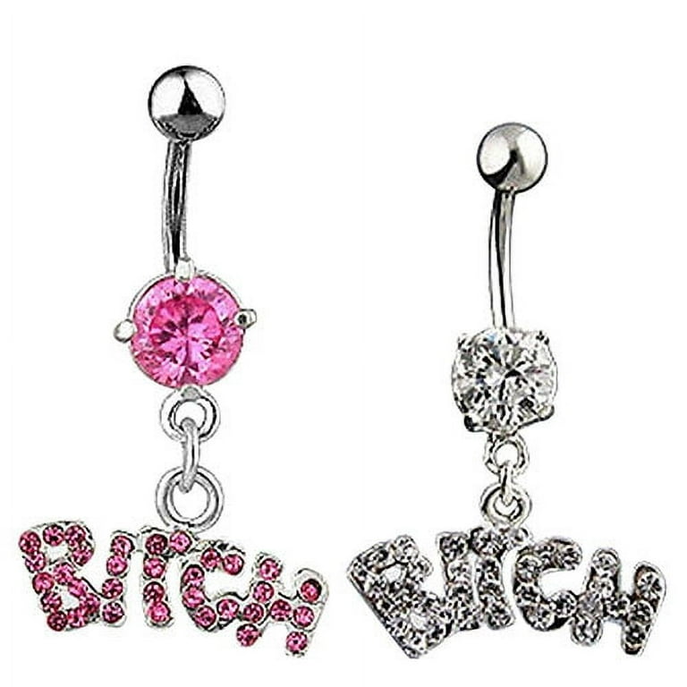 Crystal belly shop button rings