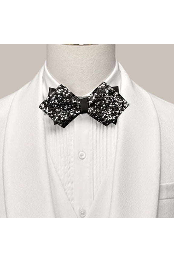 Bow Tie Sparkling Rhinestones Decor Sharp Corner Design Bow Tie Weddings Business Parties Suit Accessories