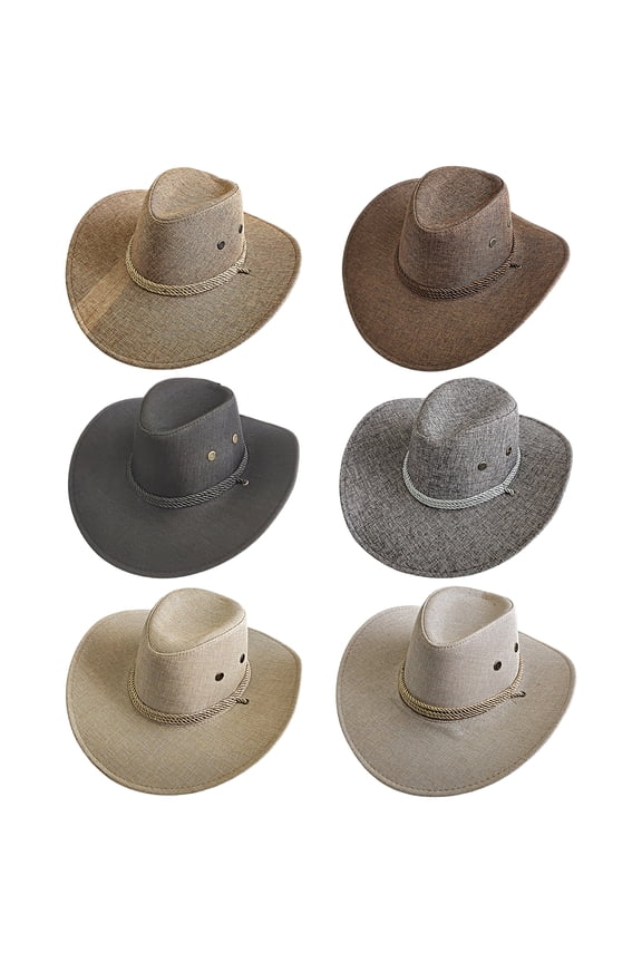 Breathable Cowboys Hat Sunscreen Wide Brim Sweat-wicking Panama Hat Outdoor Supplies ,Grey