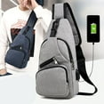 thumbnail image 1 of harmtty Casual Men Outdoor Crossbody Shoulder Chest Pouch Sling Bag with USB Charge Port,Black, 1 of 8