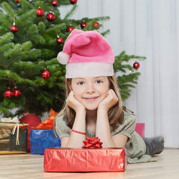 harmtty Christmas Hat Multi-colors Classic White Band Warm Soft Costume Accessories Comfortable Adults Santa Claus Short Plush Hat Party Supplies