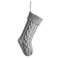 thumbnail image 1 of harmtty Christmas Stocking Decor Knitted Christmas Stocking 1pc Christmas Knitted Stocking Handmade Reusable Xmas Tree Hanging Gift Bag Sock Pendant Holiday Silver Gray, 1 of 8