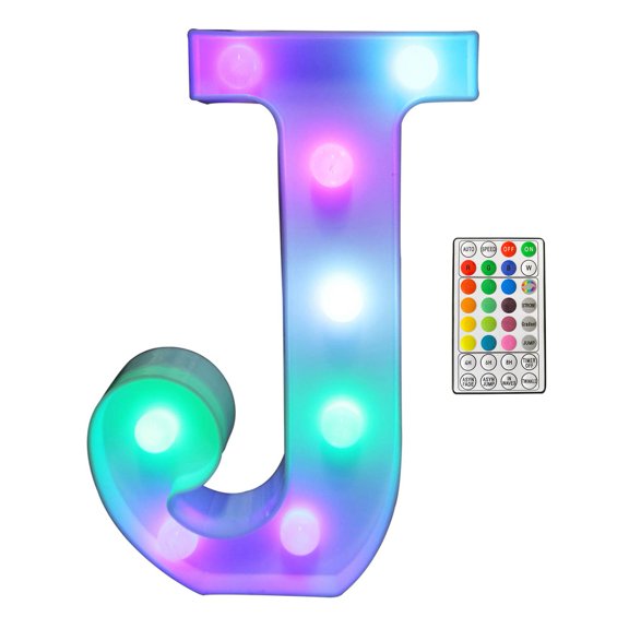 harmtty Colourful LED Letter Lights with Remote 4 Flashing Modes Adjustable Decorations Light