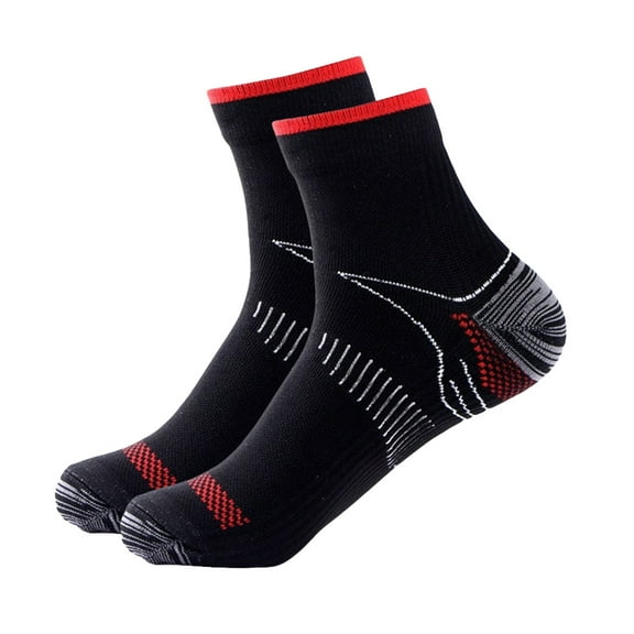 harmtty Compression Socks Unisex Breathable Nylon Multipurpose Stockings for Plimsolls,Black Red