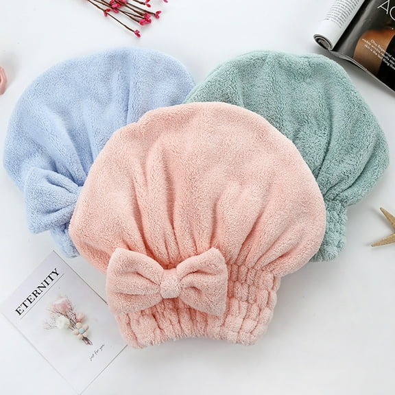 harmtty Coral Velvet Quick Dry Hair Hat Super Absorbent Shower Head Wrap Towel Bath Cap,Coffee