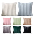 thumbnail image 1 of harmtty Cushion Cover Stripe Design Good Comfort Soft Touch Anti-fouling Decorative Faux Rabbit Fur Plush Throw Pillow Cover for Home,Light Green, 1 of 8