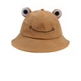 thumbnail image 1 of harmtty Cute Frog Design Sun Protection Fisherman Hat Children Adults Outdoor Bucket Cap,Khaki, 1 of 8