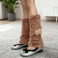 thumbnail image 1 of harmtty Deer Print Leg Warmers Women Faux Fur Fuzzy Calf Warmers with Pompoms Fluffy Boot Cuffs Cover for Sneakers Girls Winter Street Wear, 1 of 7