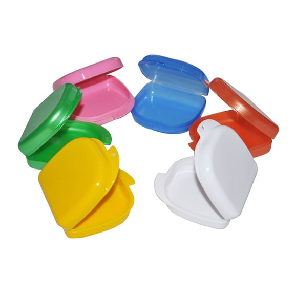 harmtty Dental Health Denture Storage Box Brace False Teeth Mouthguard Container Case