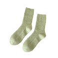 thumbnail image 1 of harmtty Dotted Yarn Pattern Socks Women Cotton Blend Socks Women Cotton Blend Mid-calf Socks Dotted Yarn Pattern Soft Skin-friendly Warm Color Solid Color Green, 1 of 8