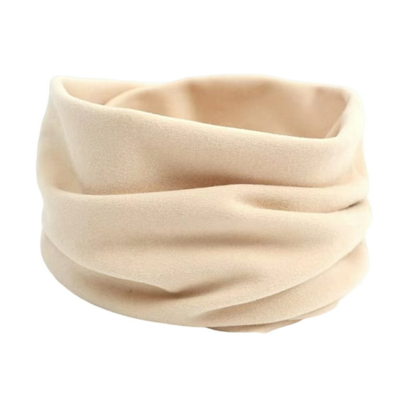 harmtty Double-sided Velvet Scarf Men Women Thermal Scarf Thickened Double-sided Velvet Lining Winter Dyeing Scarf Good Heating Insulation High Elasticity Apricot