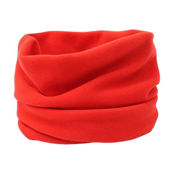 harmtty Double-sided Velvet Scarf Men Women Thermal Scarf Thickened Double-sided Velvet Lining Winter Dyeing Scarf Good Heating Insulation High Elasticity Red