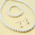 thumbnail image 1 of harmtty Elegant Women Faux Pearl Beads Necklace Bracelet Hook Earrings Party Jewelry Set for Wedding, 1 of 8