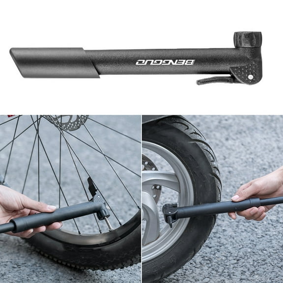 harmtty Ergonomic Handle High Compatible Air Nozzle Bicycle Pump with Installation Bracket 80PSI Mini High Pressure Bike Tire Inflator Bicycle Supplies,A