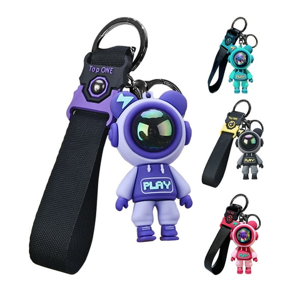 harmtty Exquisite Key Chain Perfect Gifts PVC Lightning Bear Shape Keyring Holder for Daily,Pink