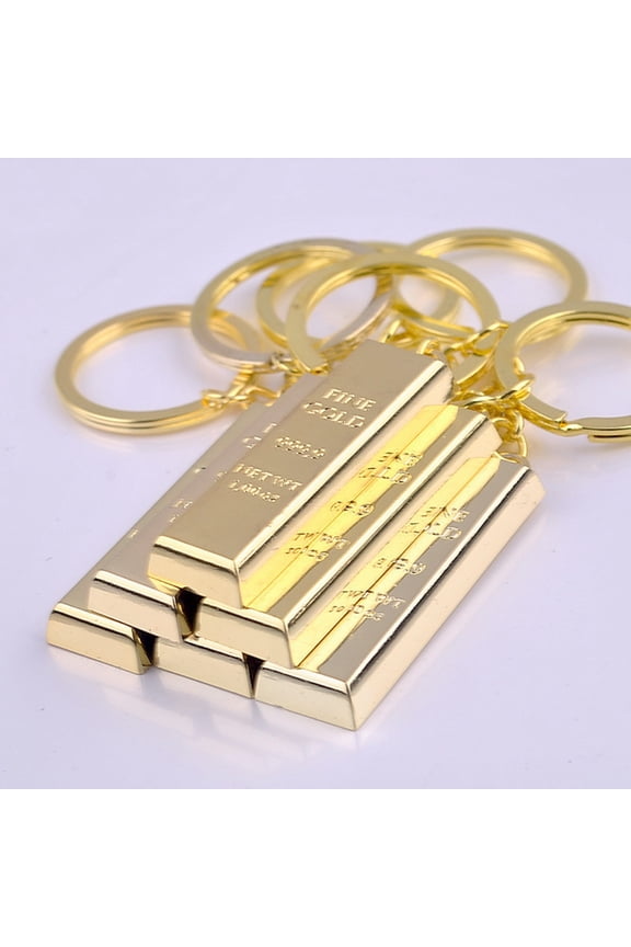 Fashion Faux Gold Brick Charm Pendant Car Key Ring Holder Keychain Bag Ornament,Multicolor