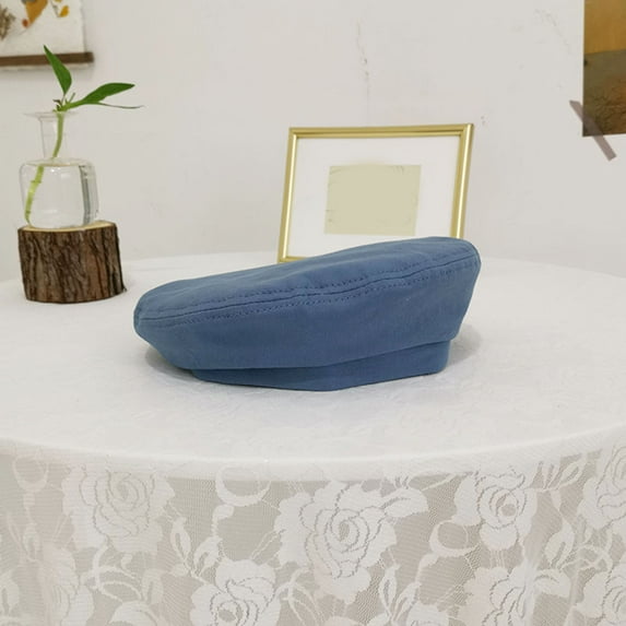 harmtty Fashion Women Autumn Solid Color Beret Hat Elastic Warm Octagonal Flat Hat Retro Artist Painter Hat Fashion Accessories Black