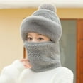 thumbnail image 1 of harmtty Fashion Women Winter Beanie Hat with Scarf Warm Knitted Windproof Padded Thickened Cycling Integrated Hat Scarf Coffee, 1 of 8
