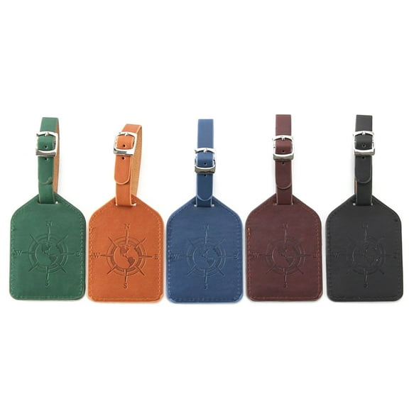 harmtty Faux Leather Solid Color Luggage Tag Travel Suitcase ID Address Baggage Label,Wine Red