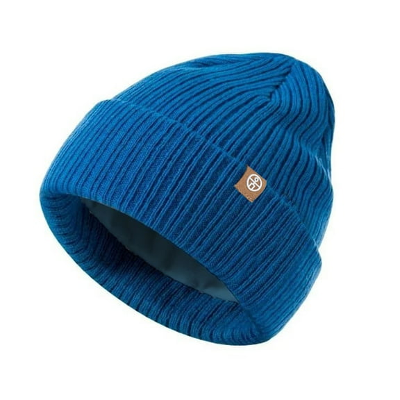 harmtty Fleece Lining Beanie Hat Children Beanie Hat Kids Knitted Winter Hat Toddler Warm Beanie Hat Fleece Lining Knitting Hat Children Outdoor Hat Blue M