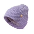 thumbnail image 1 of harmtty Fleece Lining Beanie Hat Children Beanie Hat Kids Knitted Winter Hat Toddler Warm Beanie Hat Fleece Lining Knitting Hat Children Outdoor Hat Light Purple S, 1 of 8