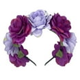 thumbnail image 1 of harmtty Flower Hairband Imitation Rose Flower Headband Retro Fake Flower Decor Crown Headband for Women Stylish Hair Hoop for Party Decor Purple, 1 of 6