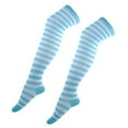 thumbnail image 1 of harmtty Girl Striped Thigh High Long Socks Over The Knee Elastic Stockings,Blue, 1 of 8