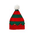 thumbnail image 1 of harmtty Hat Wavy Stripes Plush Ball Warm Contrast Colors Christmas Hat for Winter, 1 of 7