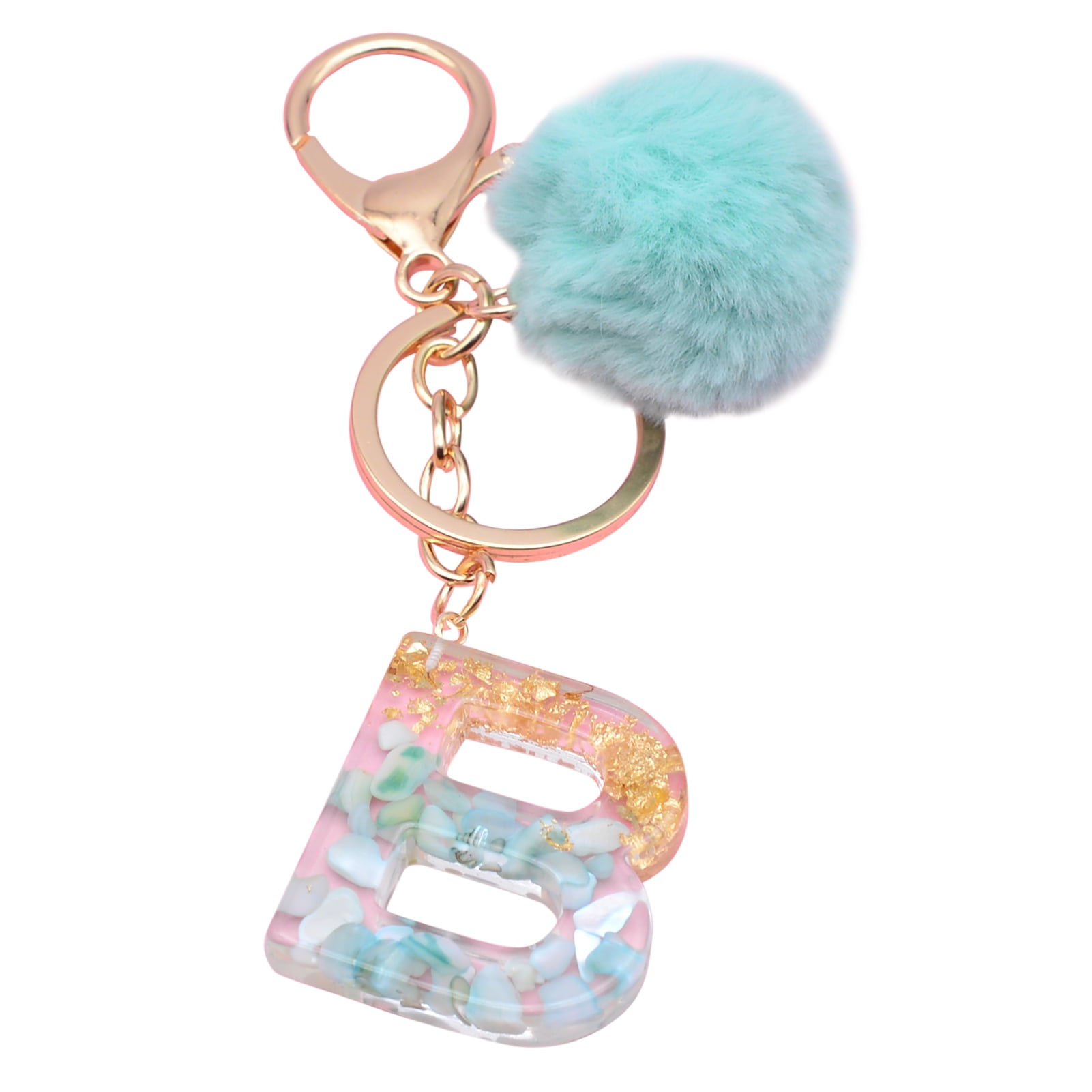 harmtty Key Chain Ornamental Multicolor Rhinestone Decor Initial