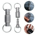 thumbnail image 1 of harmtty Key Holder Good Weight Capacity Quick Release Corrosion Resistant Rust-proof 360-Degree Rotating Store Keys Titanium Alloy Car Key Waist Belt Quick Buckle Keychain for Home,Silver, 1 of 7