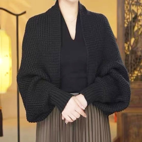 Wrap Front Knit Cape for Elegant Everyday Layering