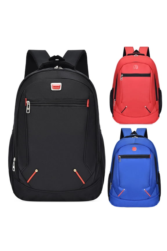 Laptop Backpack Solid Color Load-reducing Large Capacity School Bag Bookbag for Middle School Students,Black