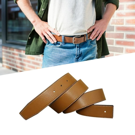 harmtty Leather Belt Men Vintage Cool Faux Leather Buckle Free Belt for Decoration