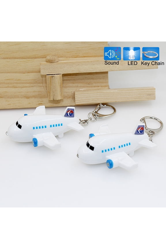 Lovely Airplane LED Sound Keyring Car Key Chain Handbag Hanging Decor Gift,Multicolor