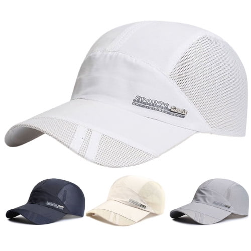 harmtty Men Baseball Hat Hollow Out Lightweight Mesh Sun Protection Summer  Hat for Running,Light Grey