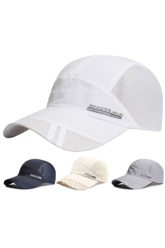Men Baseball Hat Hollow Out Lightweight Mesh Sun Protection Summer Hat for Running,Navy Blue