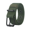 thumbnail image 1 of harmtty Men Retro Belt Easy to Wear Belt Men's Retro Style Waist Belt Adjustable Size Stretchable Comfortable Nylon Belt with Needle Buckle Students Jeans Army Green, 1 of 8