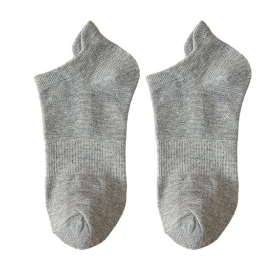 harmtty Men Sports Socks Thin Boat Socks 1 Pair Men Socks Low-cut No Odor Solid Color High Elasticity Anti-slip Breathable Soft Sweat-absorption Anti-shrink Light Grey