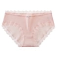 thumbnail image 1 of harmtty Mid-rise Briefs Thin Breathable Lace Decor Panties for Inner Wear,Pink,L, 1 of 8