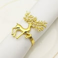 thumbnail image 1 of harmtty Napkin Ring Christmas Deer Pattern Sturdy Alloy Wedding Center Napkin Circle for Bar, 1 of 7