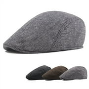 harmtty Newsboy Caps Classic Advanced Flat British Western Style Men Hat for Daily Wear,Dark Gray