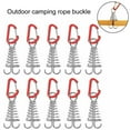 thumbnail image 1 of harmtty Octopus Deck Peg Spiral Shaped Adjustable Spring Durable Octopus Rope Buckle with Carabiner Hook for Outdoor Camping Hiking,Red, 1 of 8