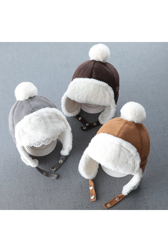 Outdoor Winter Autumn Warm Baby Boy Girl Children Ear Protection Cap Beanie Hat,Grey