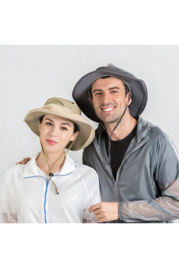 Outdoor Women Men Anti Bug Bee Mosquito Hat Head Net Sun Protection Bucket Cap,Khaki