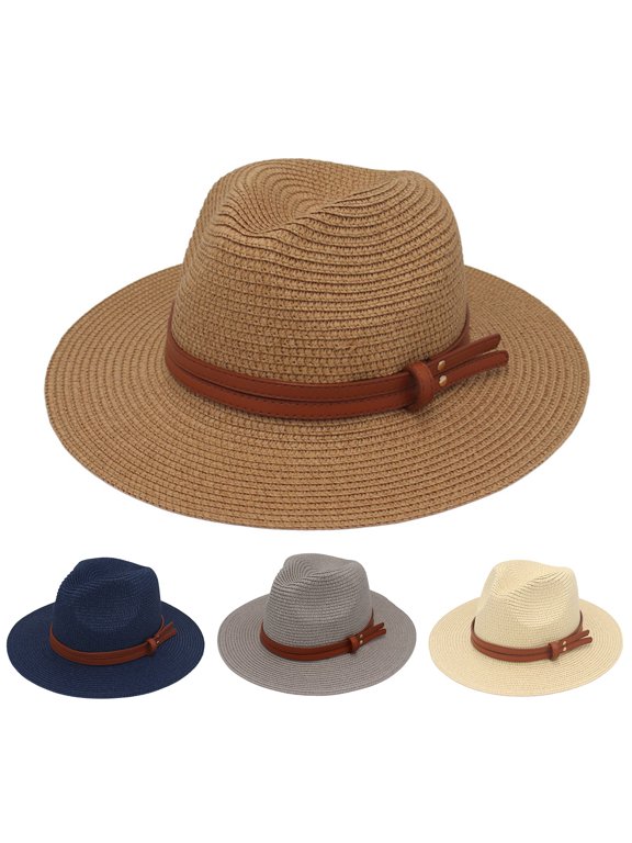 Panama Hat Straw Weaving Folding Men Women Anti Sun Waterproof Travel Cap for Beach,Apricot