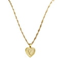 thumbnail image 1 of harmtty Pendant Necklace A-Z Initial Letter Heart Shape Jewelry Simple Bright Luster Necklace for Birthday,V, 1 of 8