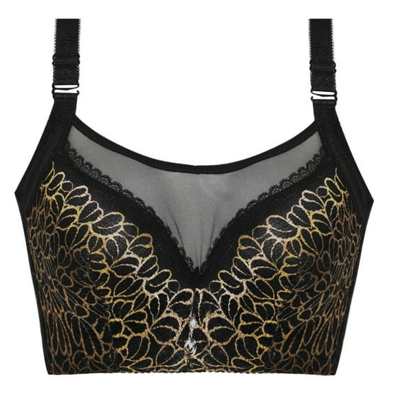 harmtty Plus Size Sexy Women Underwired Lace Bra Push Up Brassiere Underwear Bralette,Black,40/90